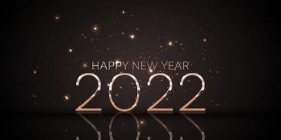 felice anno nuovo banner design in nero e oro rosa vettore