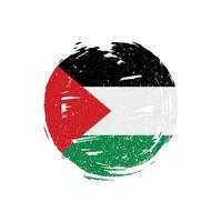 Palestina bandiera simbolo cerchio grunge spazzola ictus vettore