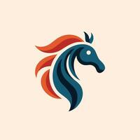 creativo minimo cavallo logo design vettore