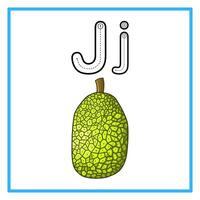 tracciato alfabeto fresco Jack frutta illustrazione vettore