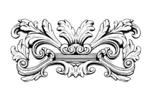 Vintage ▾ barocco ornamento intricato illustrazioni di architettonico stucco dettagli elemento. vettore