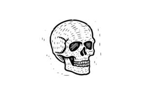 Vintage ▾ umano cranio inciso anatomia illustrazione. logo semplice icona. vettore