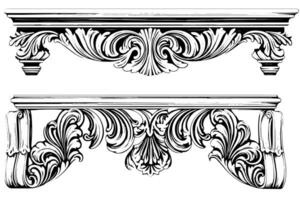 classico barocco ornamento Vintage ▾ illustrazione di architettonico modanatura e frontiere pacchetto. vettore