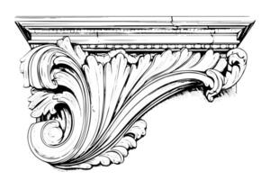 Vintage ▾ barocco modanatura ornato stucco frangia nel classico vittoriano stile elemento. vettore