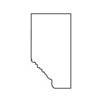 Alberta schema carta geografica su un' bianca sfondo vettore