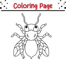carino vespa colorazione libro pagina per bambini vettore