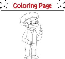 giovane medico Tenere chirurgico bisturi colorazione libro pagina per bambini e adulti vettore