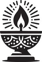 Diwali lampada icona illustrazione vettore