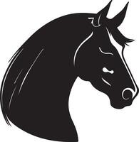 cavallo nero silhouette icona su bianca sfondo. vettore