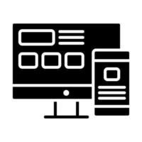 icona del glifo con web design vettore