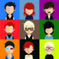 Set di avatar colorati di personaggi vettore