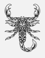 illustrazione vettoriale scorpione ornamento style