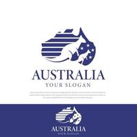 Australia logo mappa illustrazione di due stelle canguro vettore.simbolo,icona,illustrazione vettore