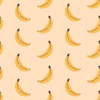 Banana senza soluzione di continuità modello scarabocchio cartone animato vettore