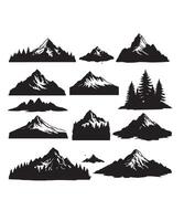 montagna silhouette icona impostato per logo vettore