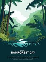 mondo foresta pluviale giorno sfondo. vettore