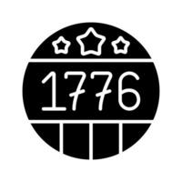 1776 distintivo icona. il giro distintivo con stelle, strisce, e il anno 1776. americano indipendenza e patriottismo concetto. vettore