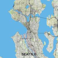 Seattle, Washington, Stati Uniti d'America carta geografica manifesto arte vettore