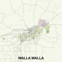walla walla, Washington, Stati Uniti d'America carta geografica manifesto arte vettore