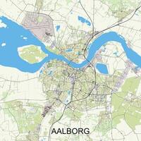 aalborg, Danimarca carta geografica manifesto arte vettore