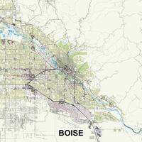 Boise, Idaho, unito stati carta geografica manifesto arte vettore