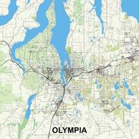 olimpia, Washington, Stati Uniti d'America carta geografica manifesto arte vettore