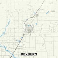 Rexburg, Idaho, unito stati carta geografica manifesto arte vettore