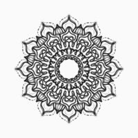 motivo circolare a forma di mandala con fiore per la decorazione del tatuaggio mandala all'henné. vettore