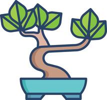 Bonsai illustrazione icona vettore