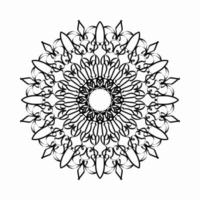 motivo circolare a forma di mandala con fiore per la decorazione del tatuaggio mandala all'henné. vettore