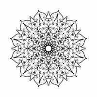 motivo circolare a forma di mandala con fiore per la decorazione del tatuaggio mandala all'henné. vettore