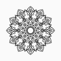 motivo circolare a forma di mandala con fiore per la decorazione del tatuaggio mandala all'henné. vettore