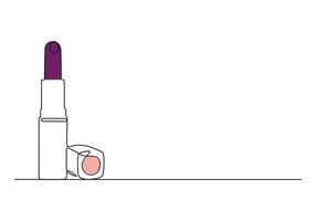 continuo uno linea disegno di rossetto icone impostare. minimo disegno, rendere su Stampa, cosmetico striscione, carta, manifesto, opuscolo, bellezza logo. professionista illustrazione vettore