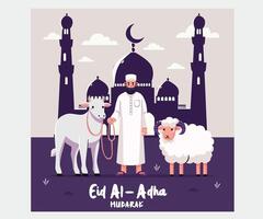 islamico eid al adha sfondo celebrazione vettore