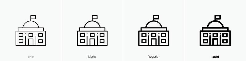governo icona. sottile, luce, regolare e grassetto stile design isolato su bianca sfondo vettore
