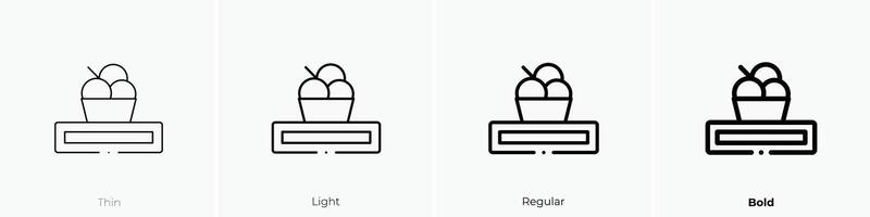 ghiaccio crema icona. sottile, luce, regolare e grassetto stile design isolato su bianca sfondo vettore