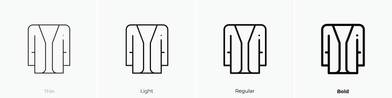 giacca icona. sottile, luce, regolare e grassetto stile design isolato su bianca sfondo vettore