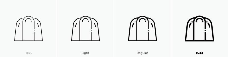 gelatina icona. sottile, luce, regolare e grassetto stile design isolato su bianca sfondo vettore