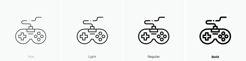 telecomando da gioco icona. sottile, luce, regolare e grassetto stile design isolato su bianca sfondo vettore