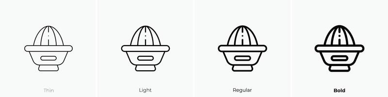 spremiagrumi icona. sottile, luce, regolare e grassetto stile design isolato su bianca sfondo vettore