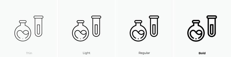 laboratorio icona. sottile, luce, regolare e grassetto stile design isolato su bianca sfondo vettore