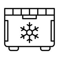 icona della linea del congelatore vettore