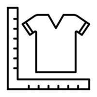 icona della linea di misurazione dei vestiti vettore