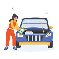 auto servizio piatto illustrazioni vettore