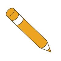 matita icona piatto illustrazione di giallo matita vettore