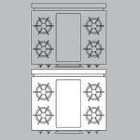 superiore Visualizza stufa icona per Casa Piano design. stufa icona schema. stufa icona schema vettore