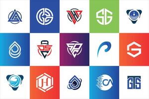 lettera marchio geometrico moderno minimo iniziale logo design impostato collezione modello per attività commerciale azienda vettore