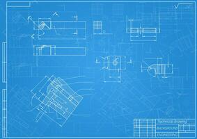 meccanico ingegneria disegni su blu sfondo. taglierina, montaggio attrezzo con sostituibile multiforme piatto. tecnico design. coperchio. planimetria. illustrazione vettore