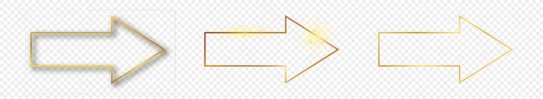 oro raggiante freccia forma telaio vettore