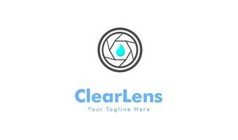 clearlens logo icona per pulizia telecamera lente marca vettore